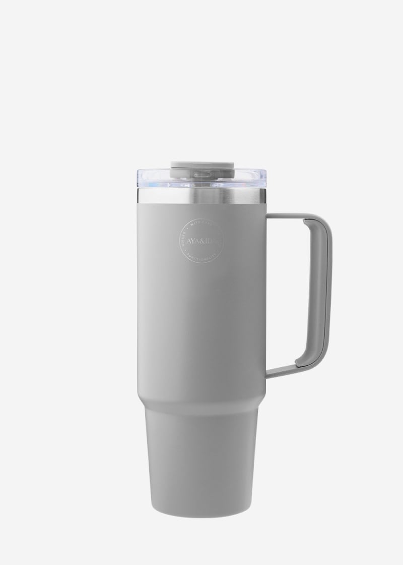 Thermo Cup With Straw Light Grey 855 ml