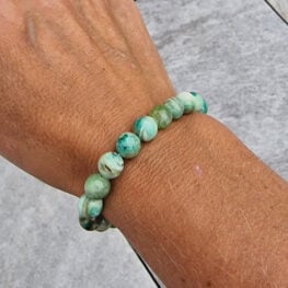 Jaspisperler grønn armbånd