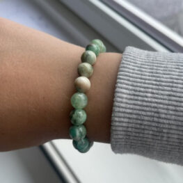 Jaspisperler grønn armbånd