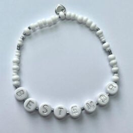 Hvitt og sølv armbånd BESTEMOR