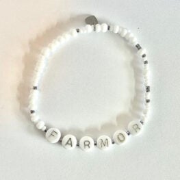 Hvitt og sølv armbånd FARMOR