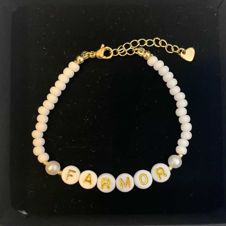 Farmor gull og sølv med lås kvadratisk