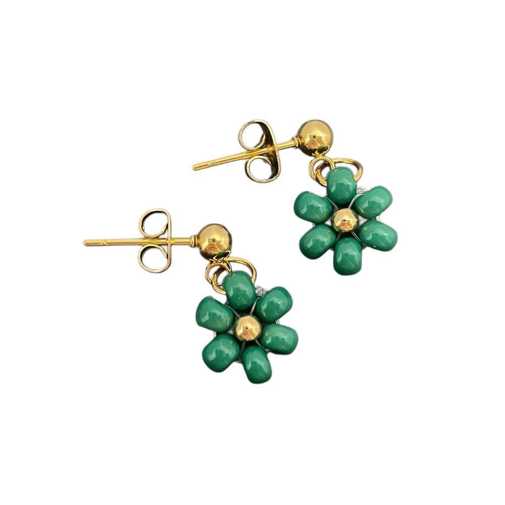 Flower øredobber grønn