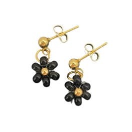 Flower øredobber sort
