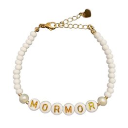 Armbånd MORMOR hvitt med lås
