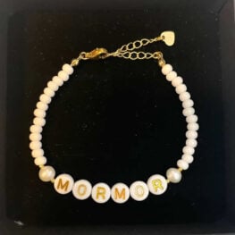 Armbånd MORMOR hvitt med lås