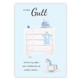 Dobbelt fødselskort Gutt så liten