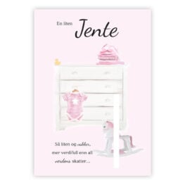 Dobbelt fødselskort Jente så liten