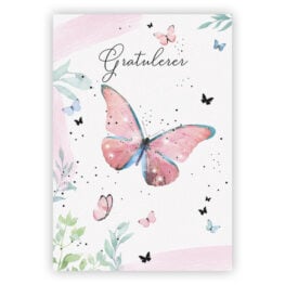 Dobbelt gratulasjonskort Gratulerer