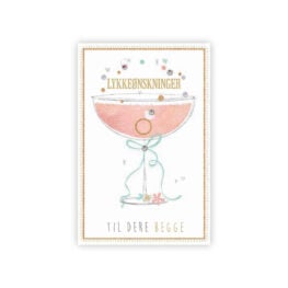 Dobbelt bryllupskort Lykkeønskning