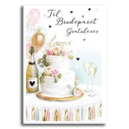 Dobbelt bryllupskort Brudeparet