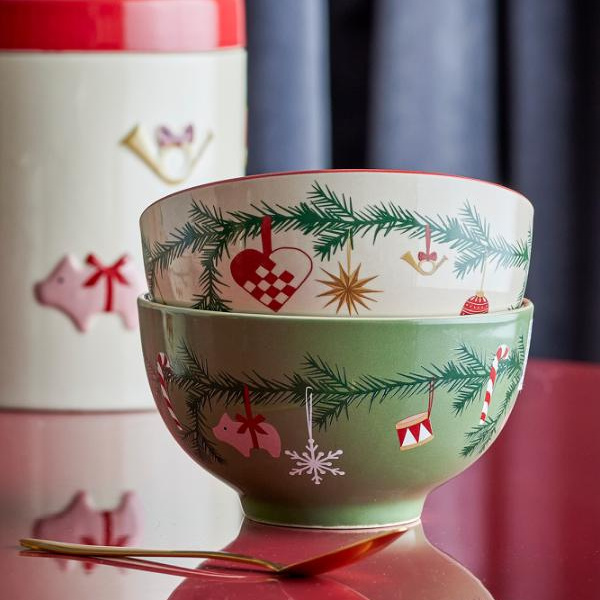 Yule skål 2 pk kvadratisk