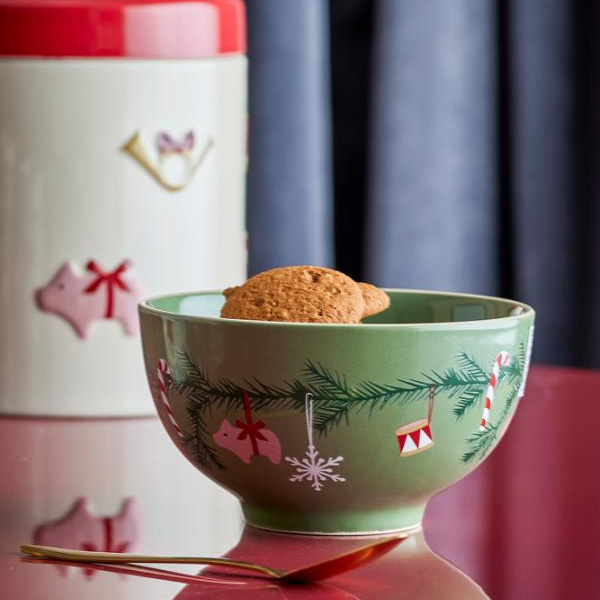Yule skål grønn kvadratisk